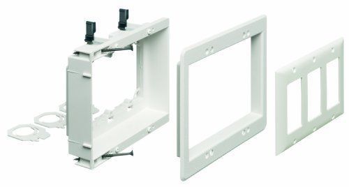 Arlington LVU3W-1 Recessed Low Voltage Mounting Bracket with Paintable Wall Plat