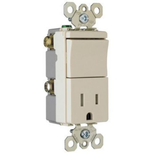 Pass &amp; seymour tm818trlacc6 decorator combo single pole switch and single recept for sale