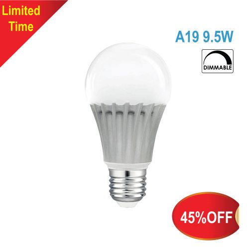SunSun Lighting A19 LED Light Bulb 9.5W (60W) 800lm Warm White (2700K) Dimmable