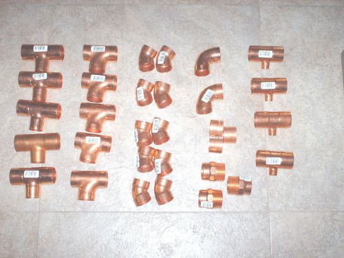 1-1/4 NEW assorted copper sweat fittings lot of 32