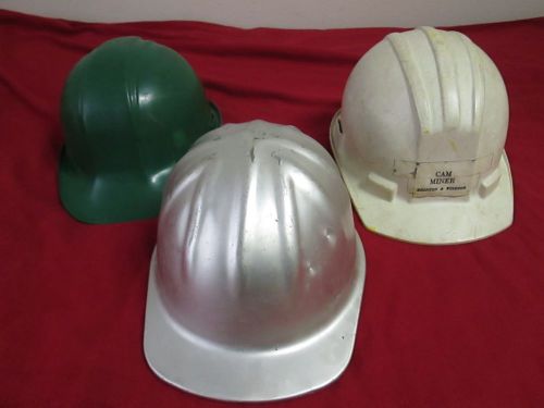 LOT OF 3 MINERS/CONTRUCTION HARDHATS / GOOD CONDITION /WITH HEADLINER