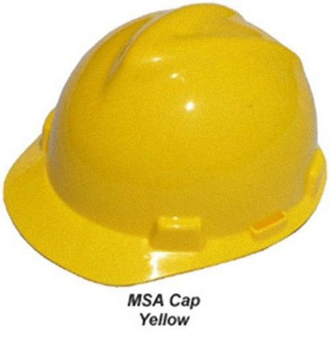 New msa v-gard cap hardhat with swing suspension yellow for sale