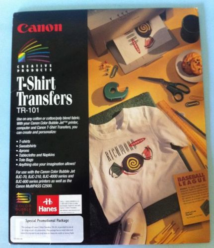Cannon Tshirt Transfers TR101 Print Your Own New