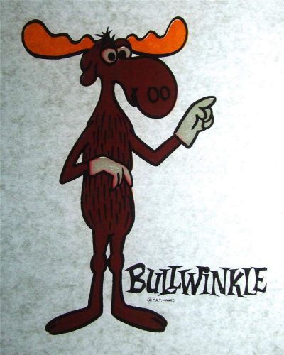 Vintage 1970&#039;s T-Shirt Heat Transfer BULLWINKLE from Rocky &amp; Bullwinkle
