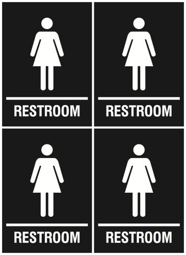 New Girl Restroom Set Of Four Signs High Quality Girls Bathroom Wall Sign USA