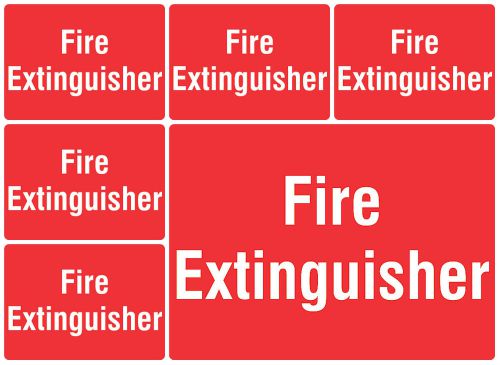 Six Fire Extinguisher Sign Keep Work Place Safe Wall Hanging Location Sign s150