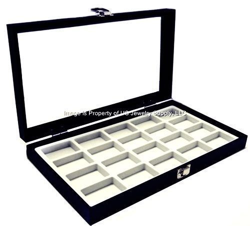 1 Glass Top White Zippo Lighter Collectors Display Box Case
