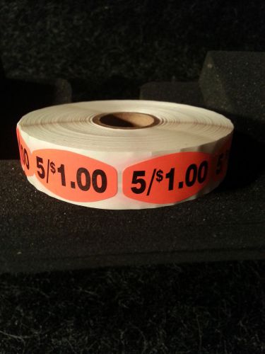 1.5&#034; x .75&#034; 5/$1.00 LABELS 1000 ea PER ROLL 1M/RL free shipping STICKERS
