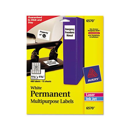 Avery Consumer Products Permanent Id Laser Labels, 480/Pack