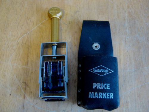 VINTAGE LYN DIRECT-DIAL PRICE MARKER + GARVEY BLACK LEATHER HOLSTER *FREE SHIP*