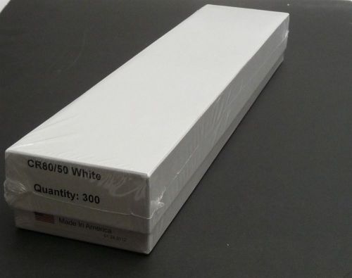 LOT 300 PVC BLANK WHITE PLASTIC ID BADGE CR80 50MM THERMAL CARDS 101-005-366