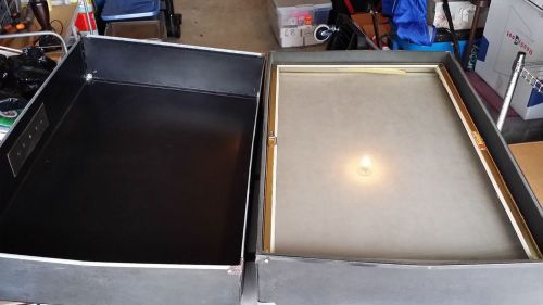4 dealer aluminum portable tabletop showcases 34x22 gold finish carrycases too for sale