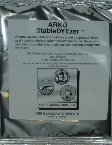 Arko Labs Oral Vaccine Stabilizer 4 oz Livestock StableDYEzer Water Lines