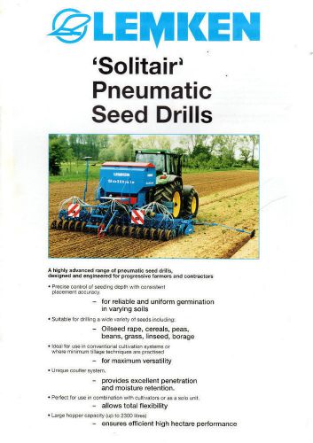 Lemken Solitair Pneumatic Seed Drill Leaflet 8527A