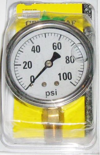 New lechler, green leaf 2-1/2in stainless steel glycerin pressure gauge 100 psi for sale