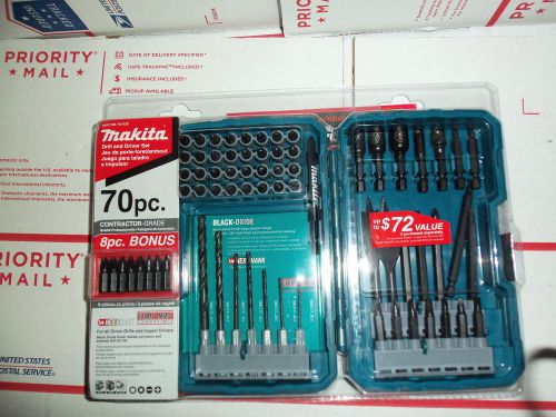 &#034;new&#034; makita t-01725 70-piece impact drill-driver bit set - black-oxide coated for sale