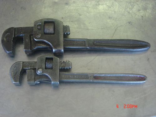 Vintage Antique 6&#034; &amp; 8&#034; Adjustable Stilson Walworth Pipe Wrench Lot (2)