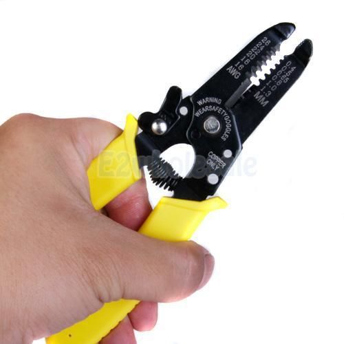 Professional heat treated steel precision wire stripper cutter plier 6.5&#034; yellow for sale