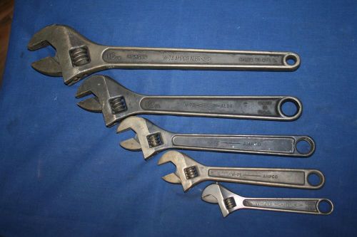 Ampco 5 Adjustable Wrenches 15&#034; 12&#034; 10&#034; 8&#034; 6&#034; Non-Sparking