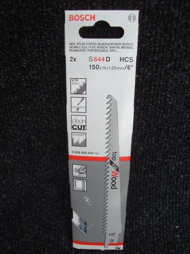 Pack of 2 bosch s644d recip saw blades for wood 2 608 650 614 for sale
