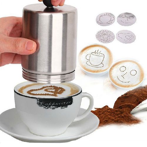 Coffee Decorating Dredger Cocoa Duster Mold cappuccino art barista tool New
