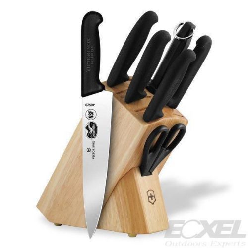 Victorinox #48891 8-piece knife set, hardwood block, black fibrox for sale