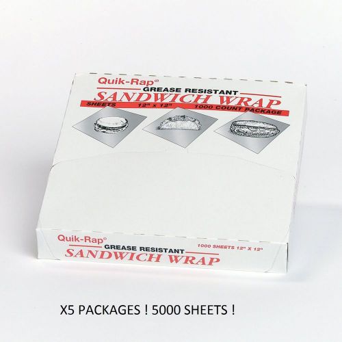 Dixie Quik Rap Wax Paper! Food Sandwich Deli Wrap 12 x 12 - 5000 Sheets NEW