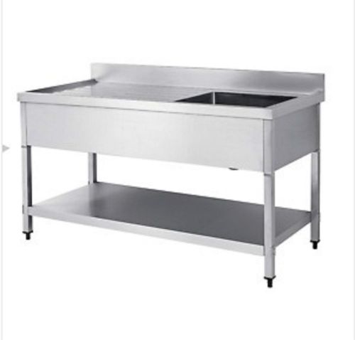 Stainless steel commercial kitchen sink, single &amp; double bowl, left drain 60cm for sale