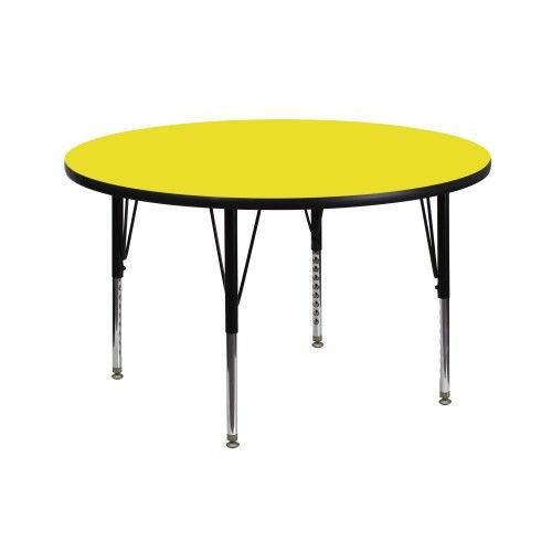 Flash furniture xu-a42-rnd-yel-h-p-gg 42&#039;&#039; round activity table, 1.25&#034; thick hig for sale