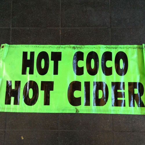 neon green 3 foot long hot coco hot cider sign