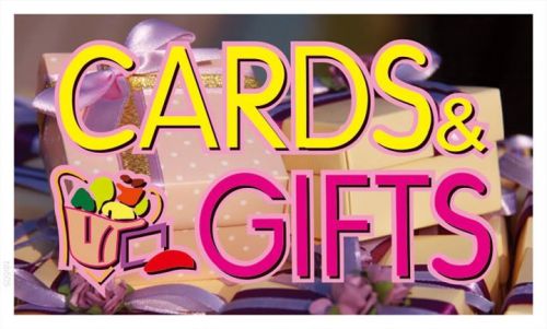 Bb505 cards &amp; gifts shop banner sign for sale