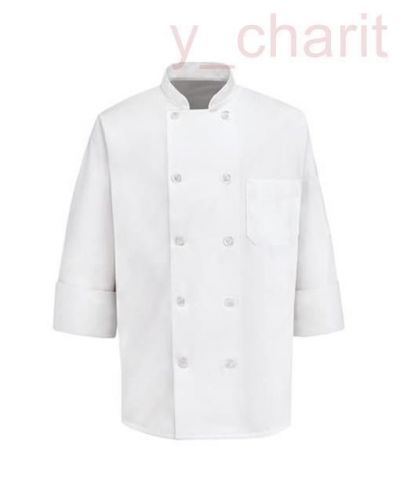 Nwt classic chef jacket coat bib kitchen professional long sleeve white size s for sale