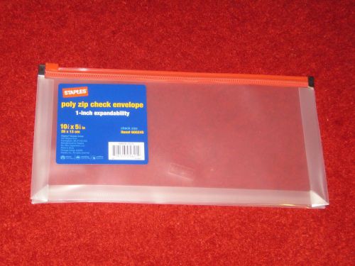 Poly Zip Check Envelope 1-inch expandability-New-Staples-Red