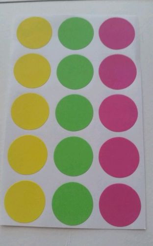 (300) Round color .75&#034; coding pricing label Sticker dot garage yard sale