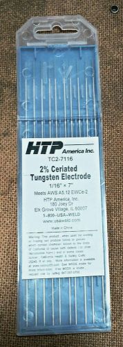 10 2% Ceriated Tungsten TIG Weld Electrodes 1/16&#034; x 7&#034;