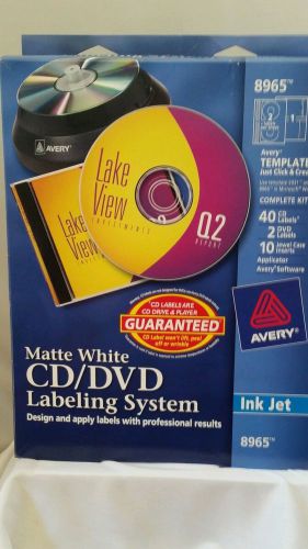 1109 AVERY CD/DVD MATTE WHITE LABELING DESIGN KIT SYSTEM # 8965