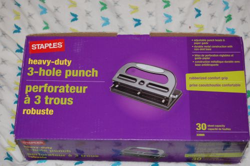 Heavy Duty Adjustable 3-Hole Punch - Up To 30 Sheets!, Free Shipping, New
