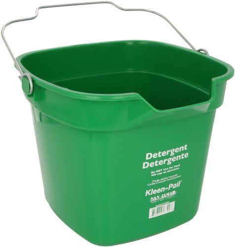San Jamar KP320 Green Kleen Pail Container  10qt Capacity  For Cleaning Solution