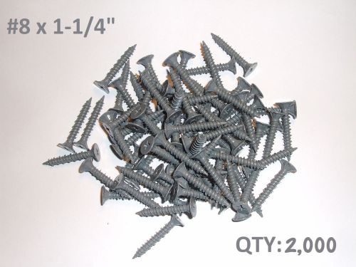 (2000 pc) #8 x 1-1/4&#034; cement board screws screw anchors phillips flat head loose for sale