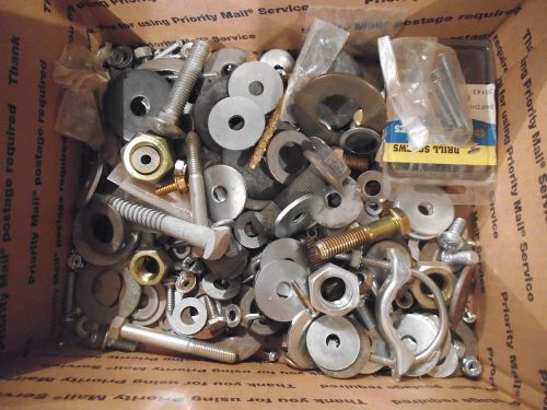 HUGE MIXED LOT OF BOLTS NUTS WASHERS &amp; OTHER FASTENERS 53 LBS - LOT #3