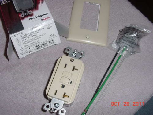 *NEW* IVORY PASS &amp; SEYMOUR 20 AMP GFCI RECEPTACLE PT2095-I IVORY WITH PLUGTAIL