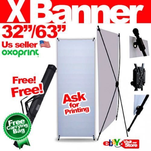 X Banner Stand 32&#034;x63&#034;/80cmx160cm Free Carrying Bag Easy Display Us Seller