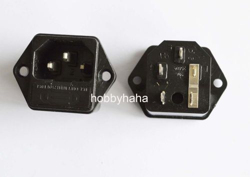 2pcs Black 3 Pin Switch AC Power Socket Switch