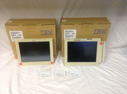 Lot Of Two Untested Used IBM Surepos Displays White 4820-48T Monitors SOLD AS IS