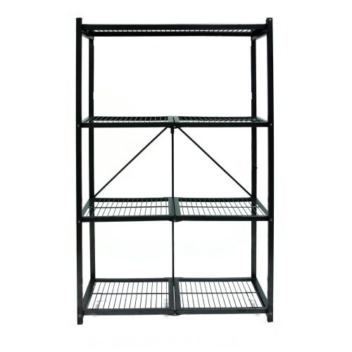 Origami r5-01 general purpose 4-shelf steel collapsible storage rack, large for sale