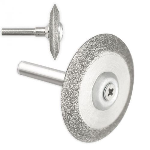Large Beveled Diamond Grinding Wheel 1/4&#034; Shank 1-3/4&#034; Diameter 100 Grit
