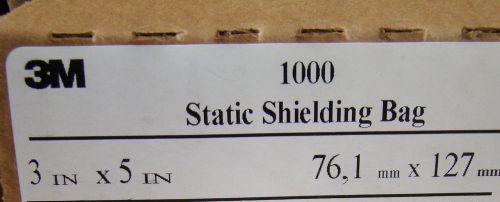 Lot of 1000 3M 1000 Static Shielding Bags Anti Static ESD 3 x 5&#034; Open-Top