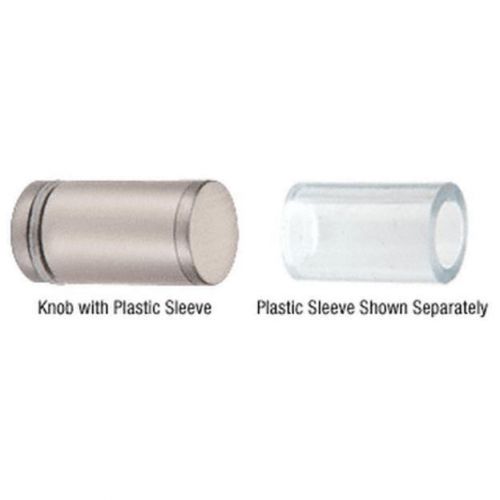 CRL Brushed Nickel Cylinder Style Single-Sided Shower Door Knob With Plastic Sle