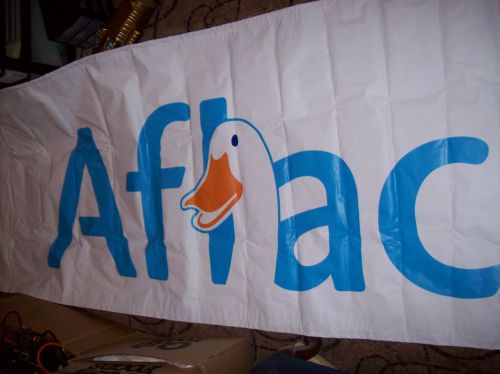 AFLAC INSURANCE 9 FT VINYL BANNER &amp; 8 FT TABLE CLOTH DISPLAY TOOLS-DUCK-VHTF