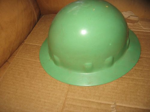Vintage Superlectric hard hat full brim green w/ suspension fibre metal NICE